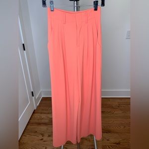 NWT Alice + Olivia Coral Wide Leg Trousers 0 XS